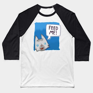 Feed Me! [Lynx Point Cat With A Blue Background] Baseball T-Shirt